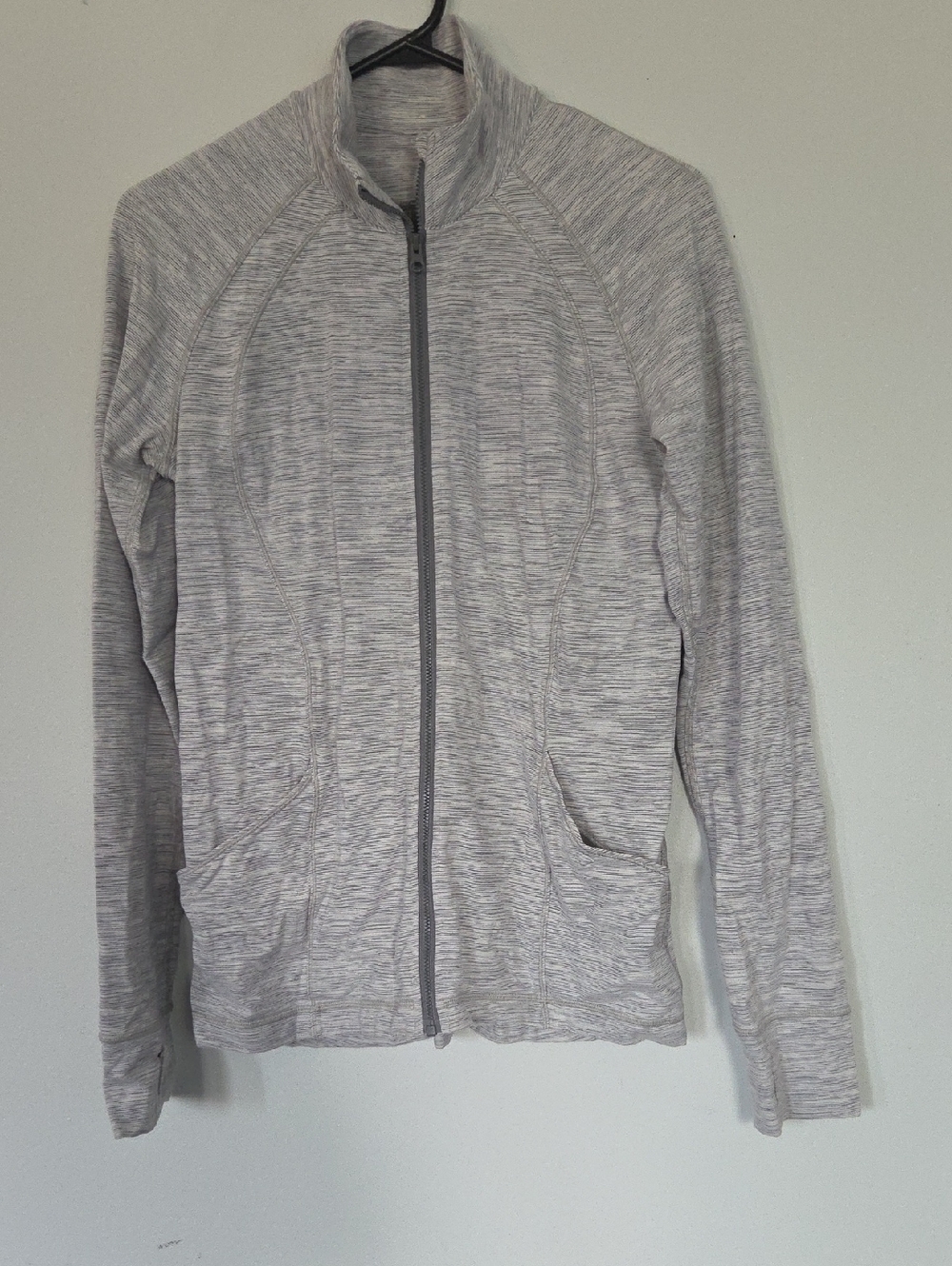 lululemon athletica Heathered Light Gray Full-Zip Utility Jacket
